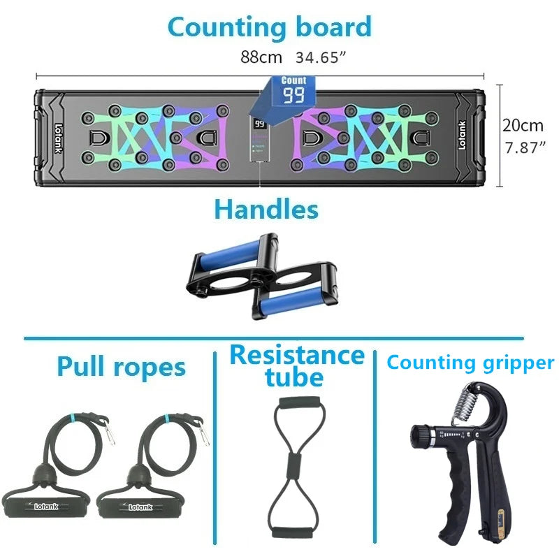 Multifunctional Counting Folding Push-Up Board for Abdominal Muscle Enhancement - Portable Fitness Equipment for Gym and Sports