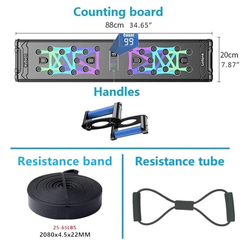 Multifunctional Counting Folding Push-Up Board for Abdominal Muscle Enhancement - Portable Fitness Equipment for Gym and Sports