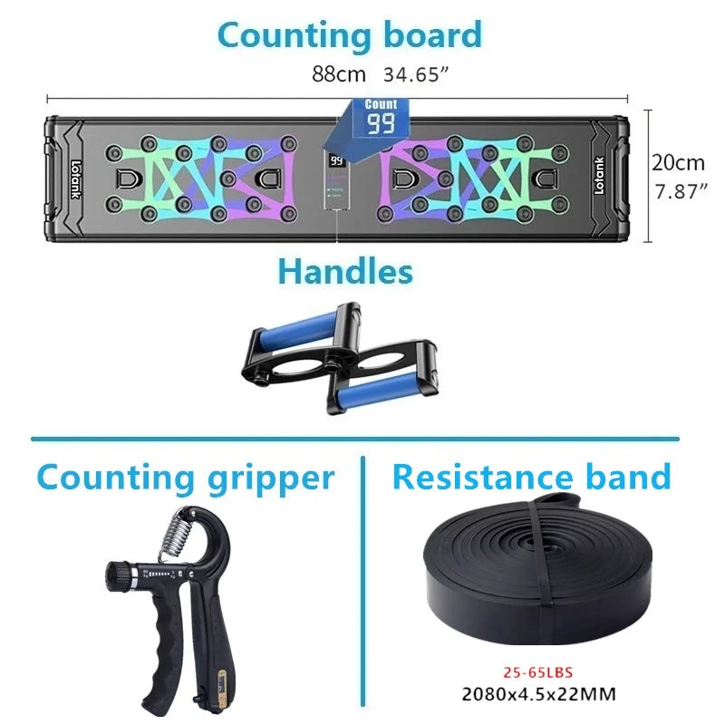 Multifunctional Counting Folding Push-Up Board for Abdominal Muscle Enhancement - Portable Fitness Equipment for Gym and Sports