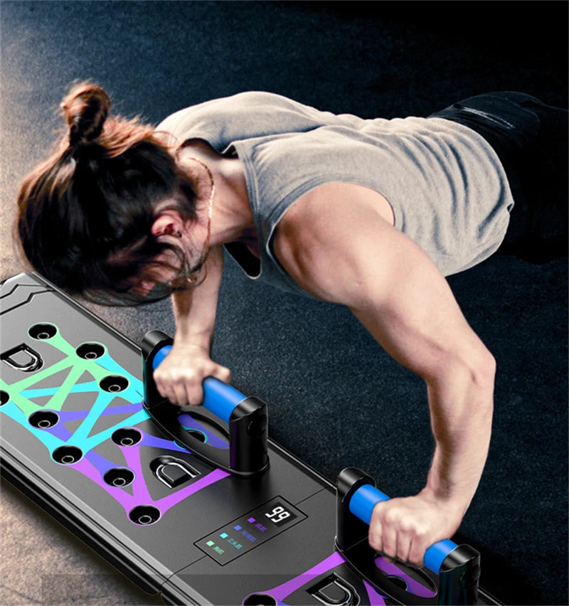 Multifunctional Counting Folding Push-Up Board for Abdominal Muscle Enhancement - Portable Fitness Equipment for Gym and Sports